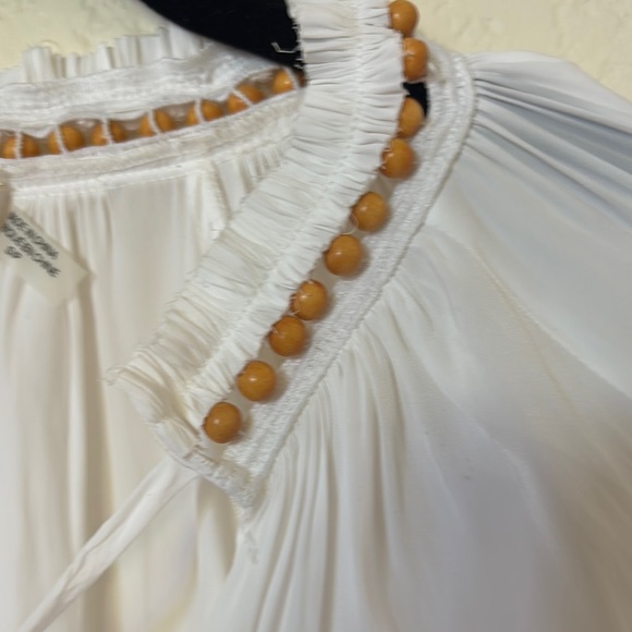 Boho chic - light Ramy Brook White Blouse with Elegant Lace Accents - Picture 5 of 5